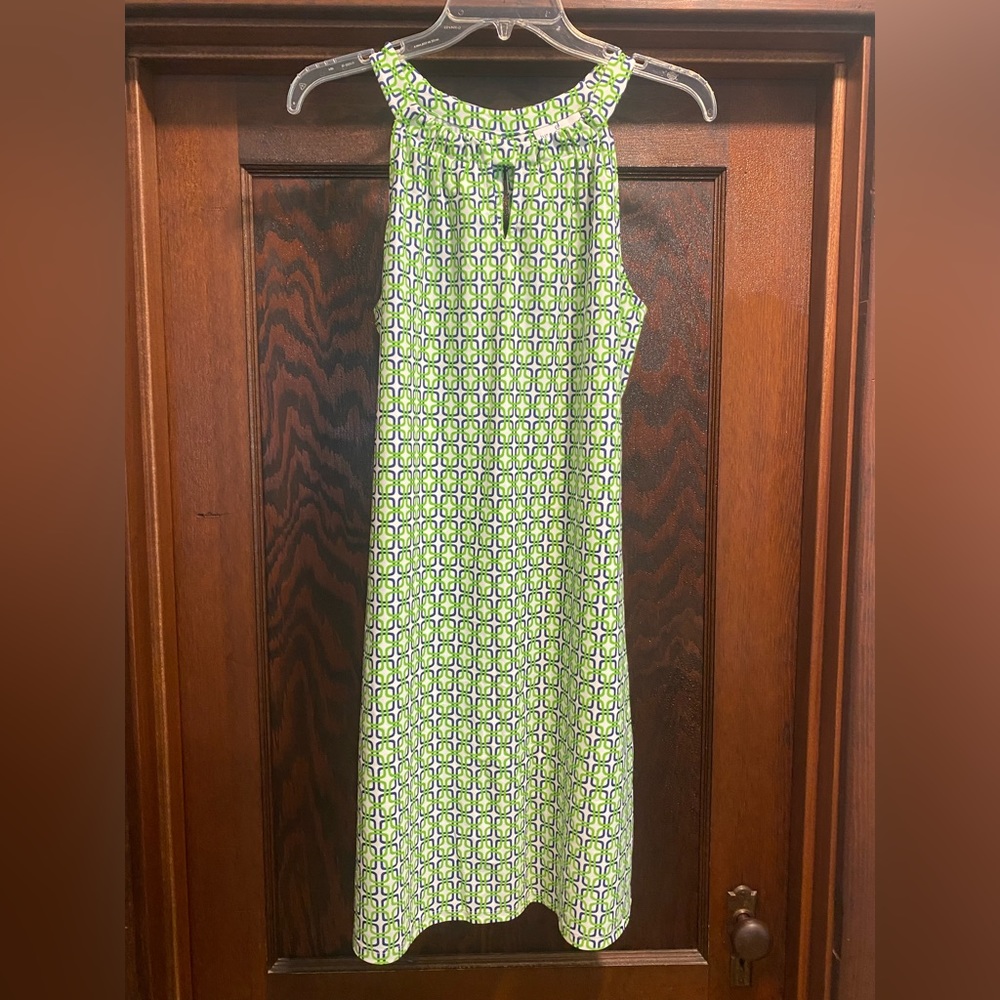 Blue & green patterned Jude Connally dress